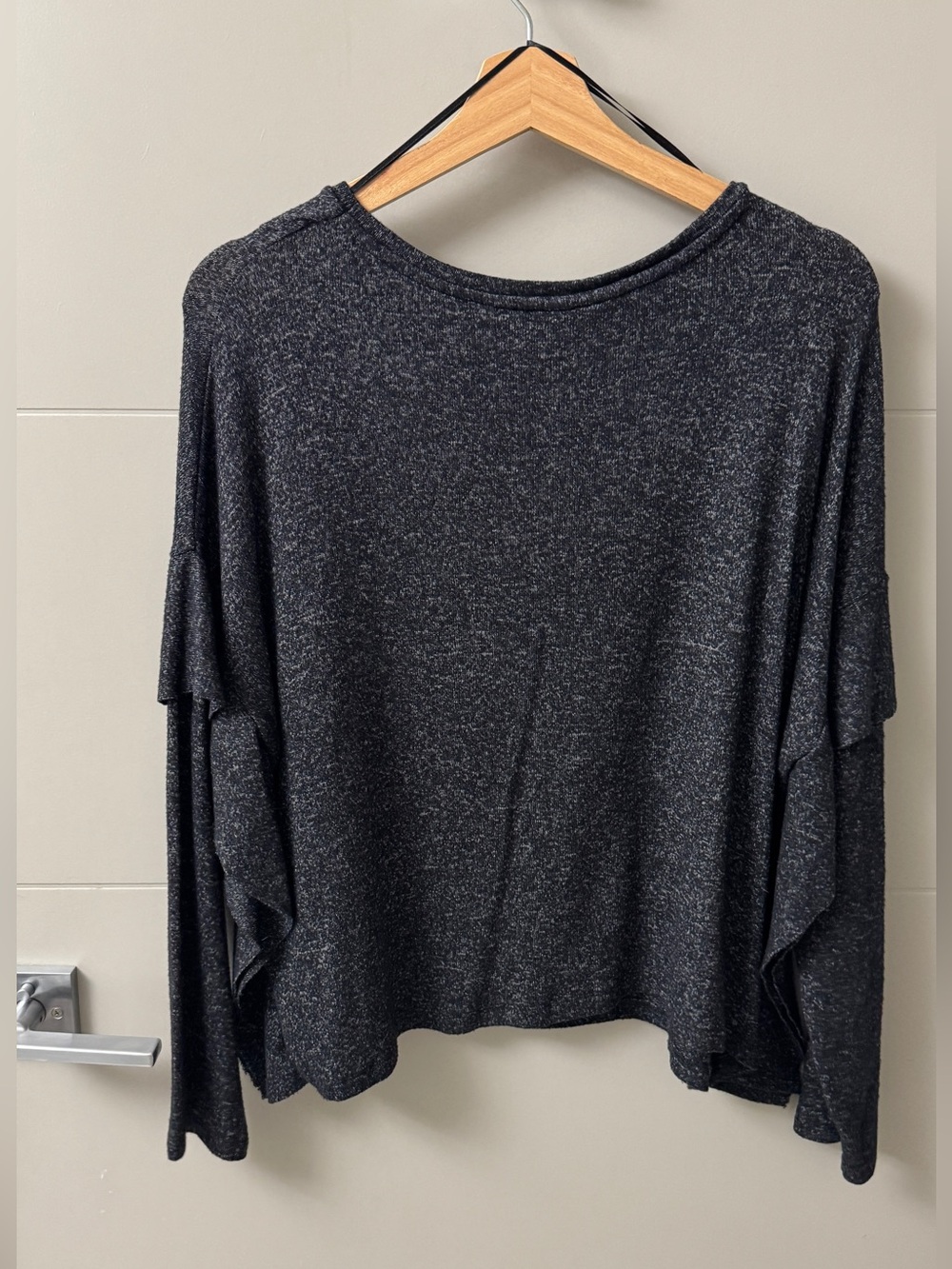 H&M Women’s XS Charcoal Layered Cape Sleeve Knit Top